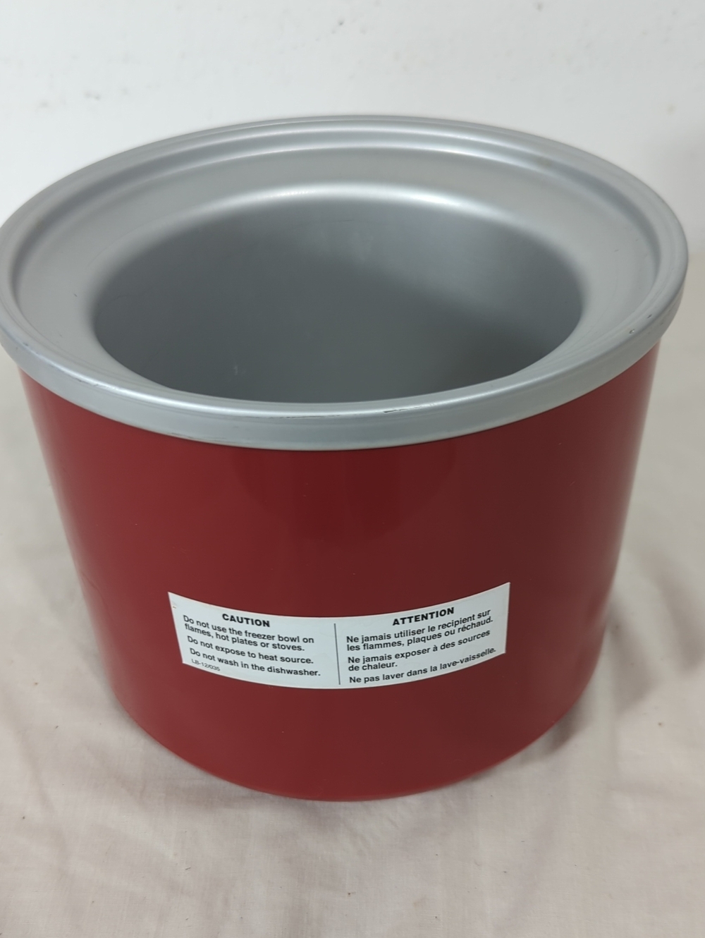 Cuisinart Ice Cream Maker ICE-20, ICE-21, Red Replacement Part Freezer Bowl 1½ Q